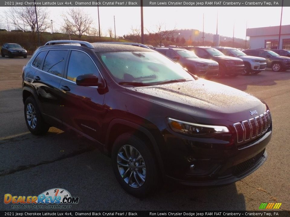 2021 Jeep Cherokee Latitude Lux 4x4 Diamond Black Crystal Pearl / Black Photo #3