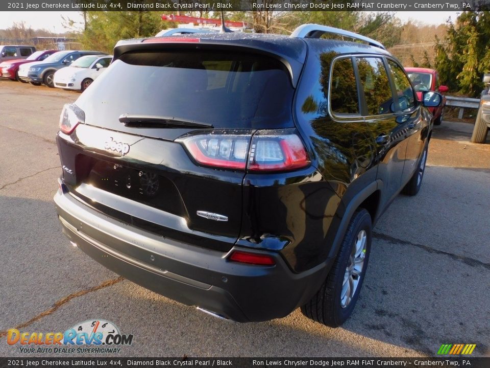 2021 Jeep Cherokee Latitude Lux 4x4 Diamond Black Crystal Pearl / Black Photo #5