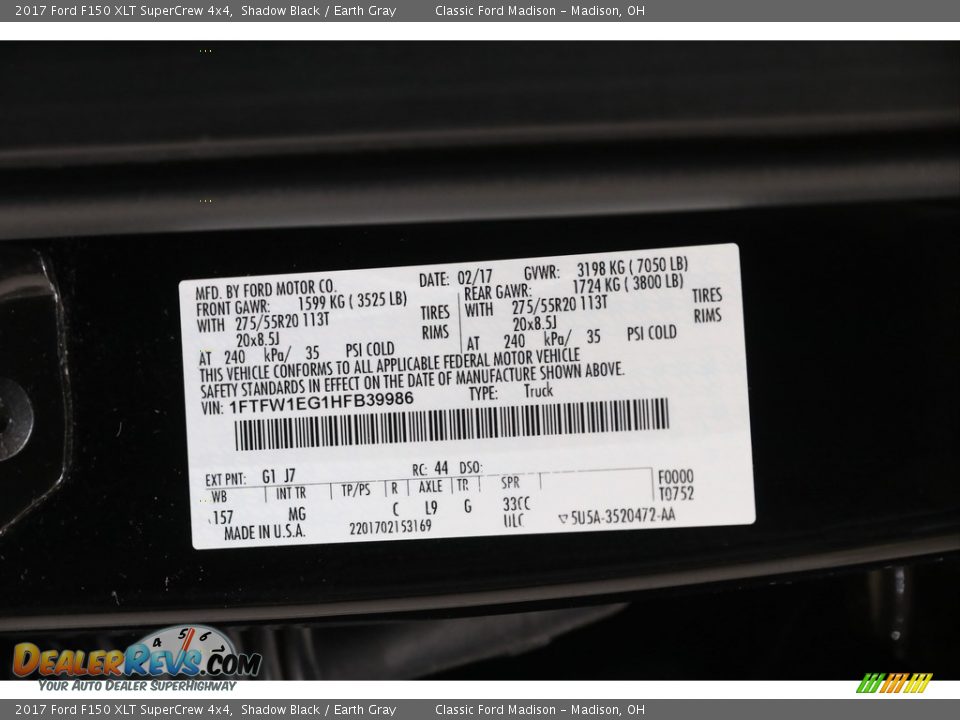 2017 Ford F150 XLT SuperCrew 4x4 Shadow Black / Earth Gray Photo #21