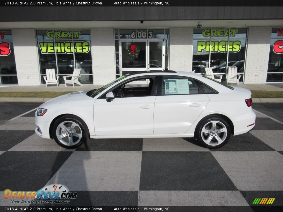 2018 Audi A3 2.0 Premium Ibis White / Chestnut Brown Photo #1