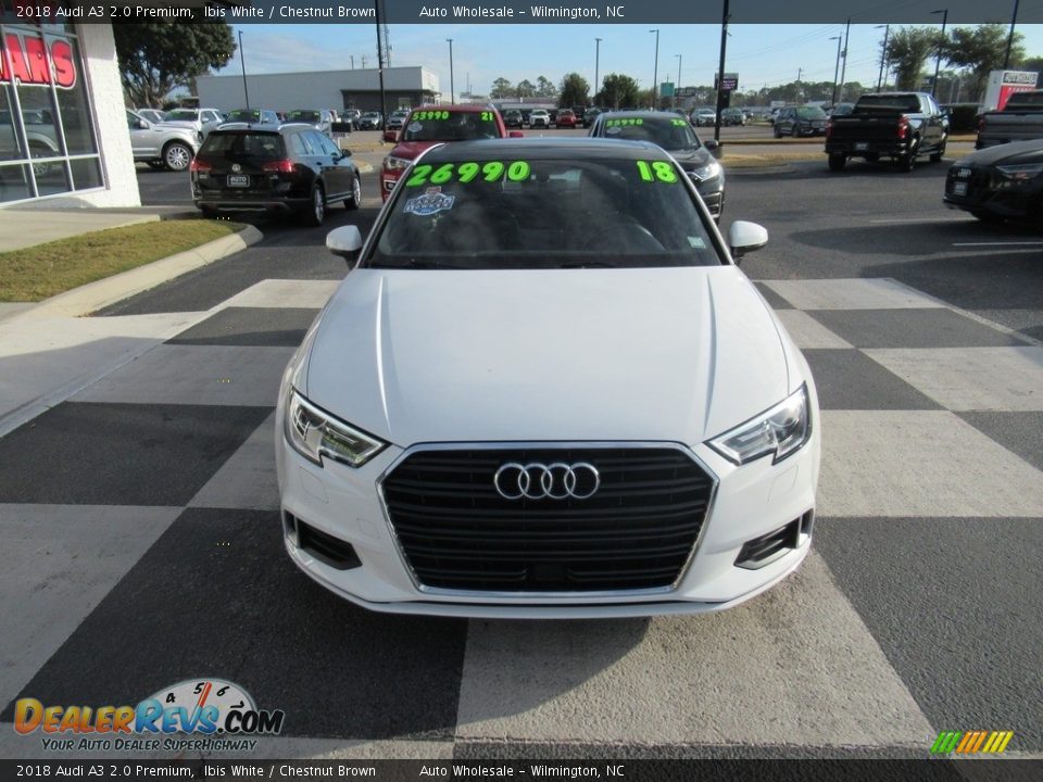 2018 Audi A3 2.0 Premium Ibis White / Chestnut Brown Photo #2