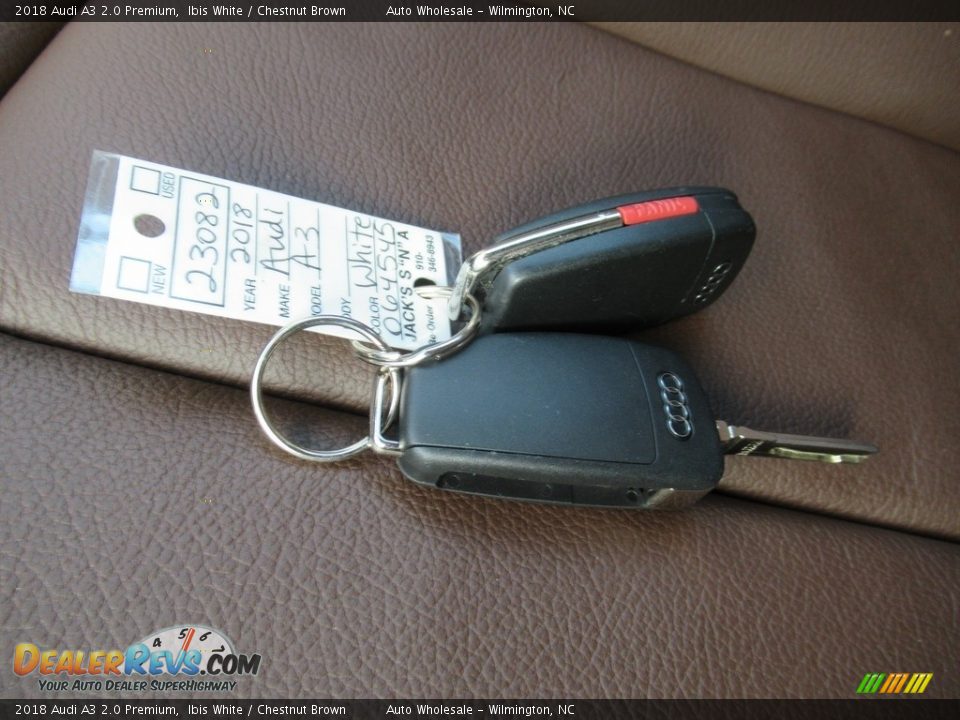 2018 Audi A3 2.0 Premium Ibis White / Chestnut Brown Photo #20