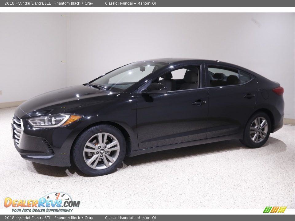 2018 Hyundai Elantra SEL Phantom Black / Gray Photo #3