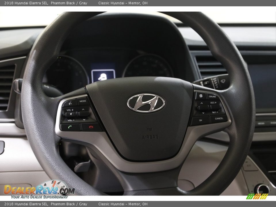 2018 Hyundai Elantra SEL Phantom Black / Gray Photo #7
