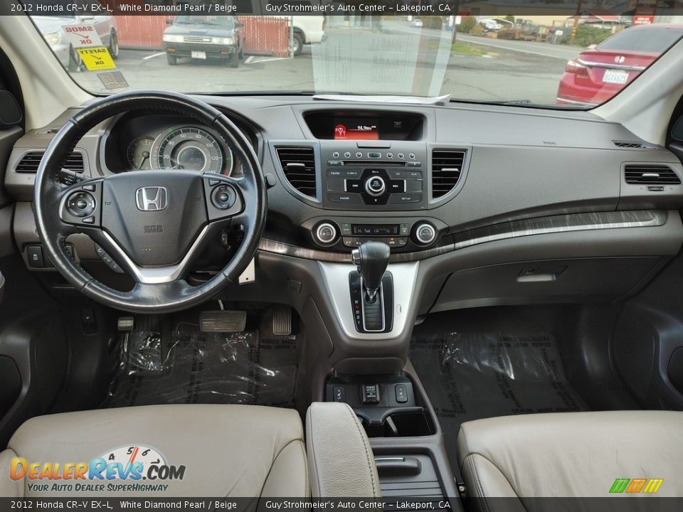 2012 Honda CR-V EX-L White Diamond Pearl / Beige Photo #5