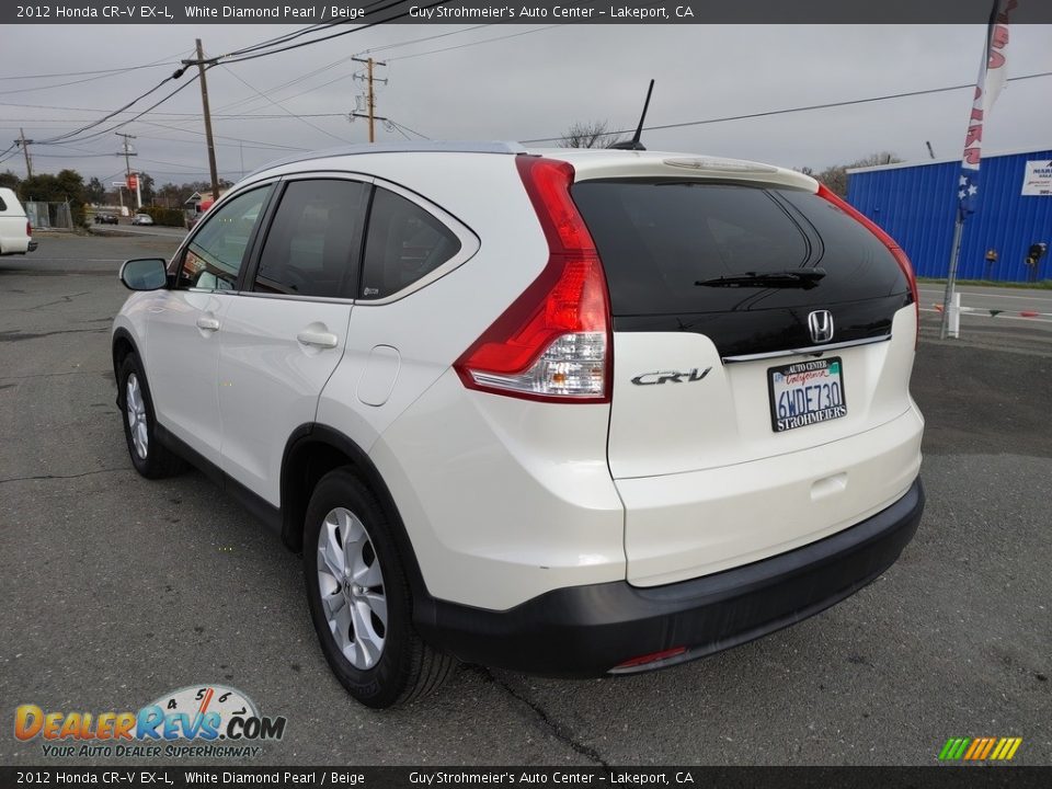 2012 Honda CR-V EX-L White Diamond Pearl / Beige Photo #10