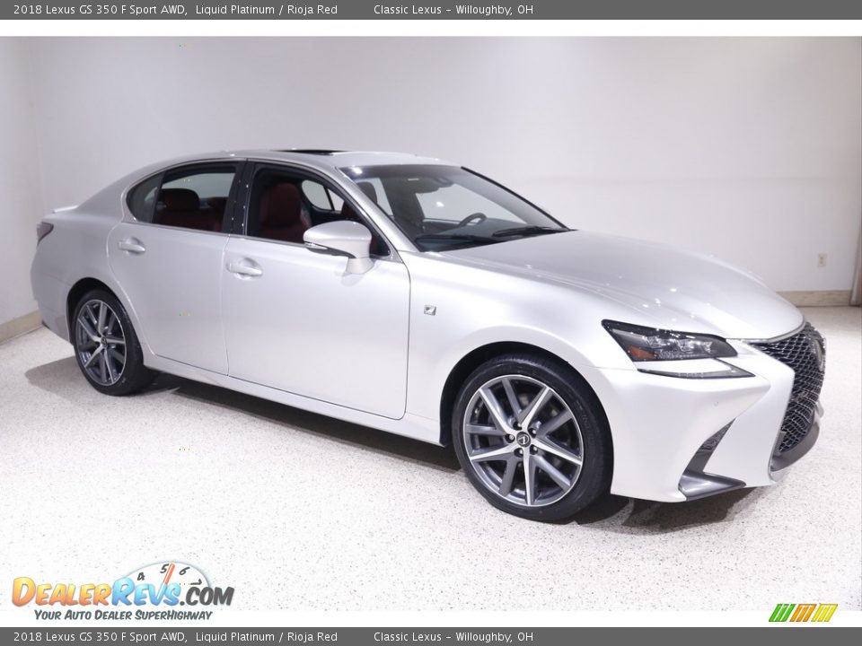 2018 Lexus GS 350 F Sport AWD Liquid Platinum / Rioja Red Photo #1