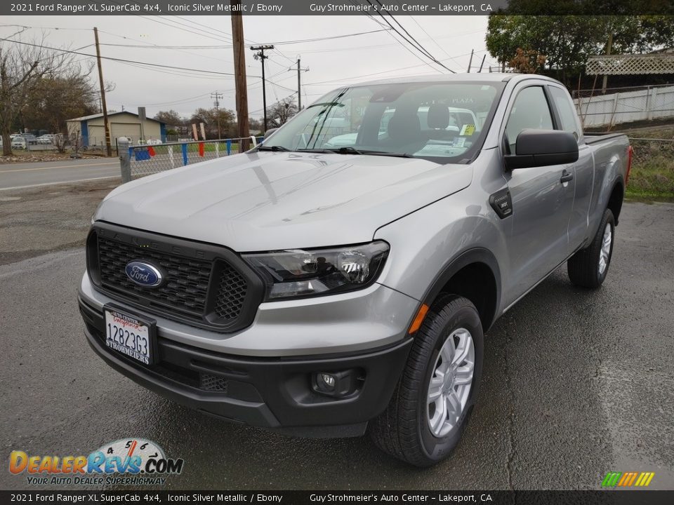 2021 Ford Ranger XL SuperCab 4x4 Iconic Silver Metallic / Ebony Photo #3