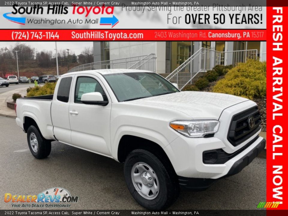 2022 Toyota Tacoma SR Access Cab Super White / Cement Gray Photo #1