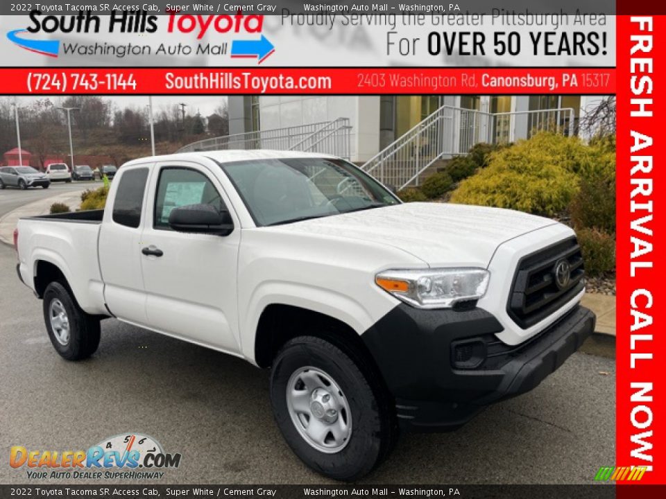 2022 Toyota Tacoma SR Access Cab Super White / Cement Gray Photo #1