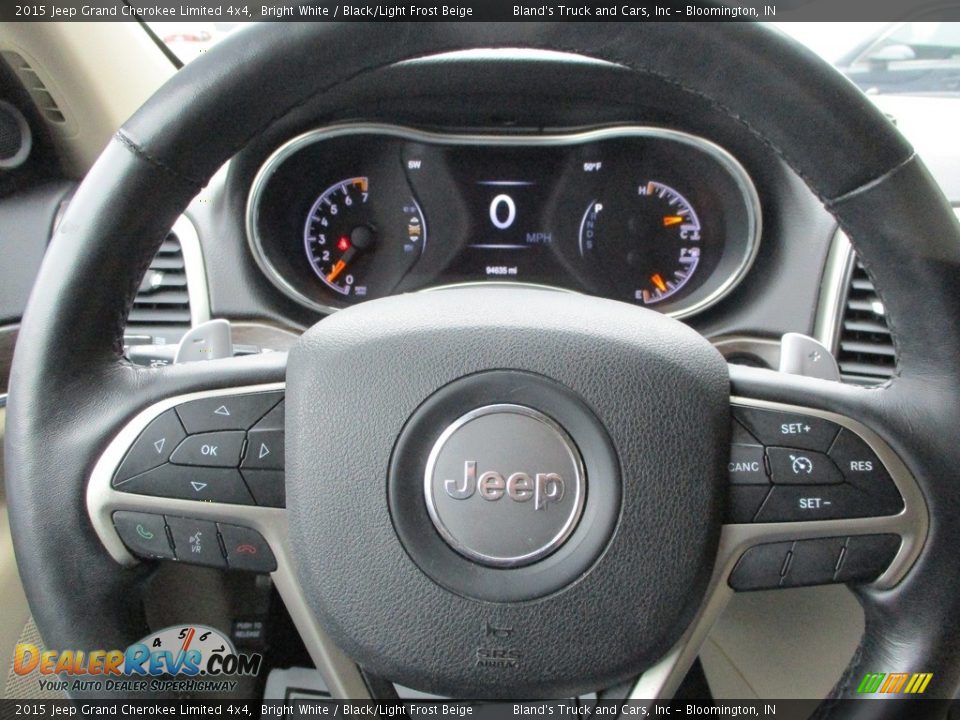 2015 Jeep Grand Cherokee Limited 4x4 Bright White / Black/Light Frost Beige Photo #14