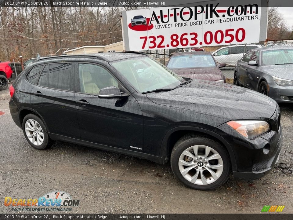 2013 BMW X1 xDrive 28i Black Sapphire Metallic / Beige Photo #1