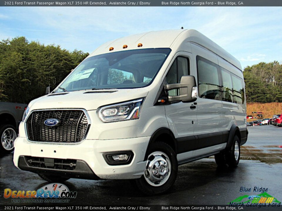 2021 Ford Transit Passenger Wagon XLT 350 HR Extended Avalanche Gray / Ebony Photo #1