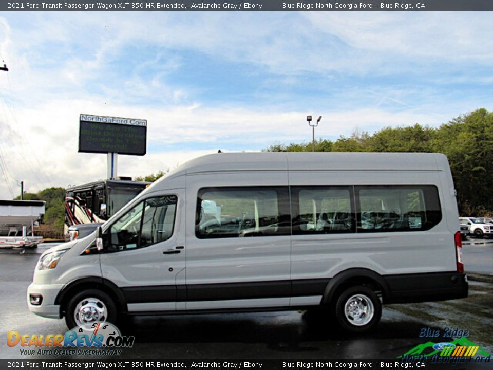 2021 Ford Transit Passenger Wagon XLT 350 HR Extended Avalanche Gray / Ebony Photo #2