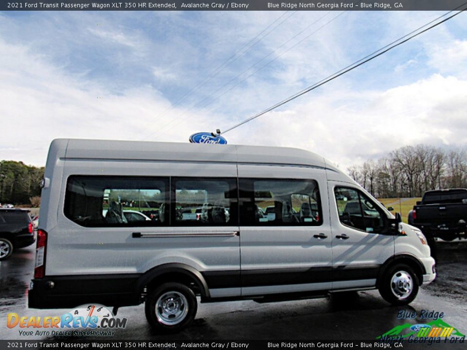 2021 Ford Transit Passenger Wagon XLT 350 HR Extended Avalanche Gray / Ebony Photo #6