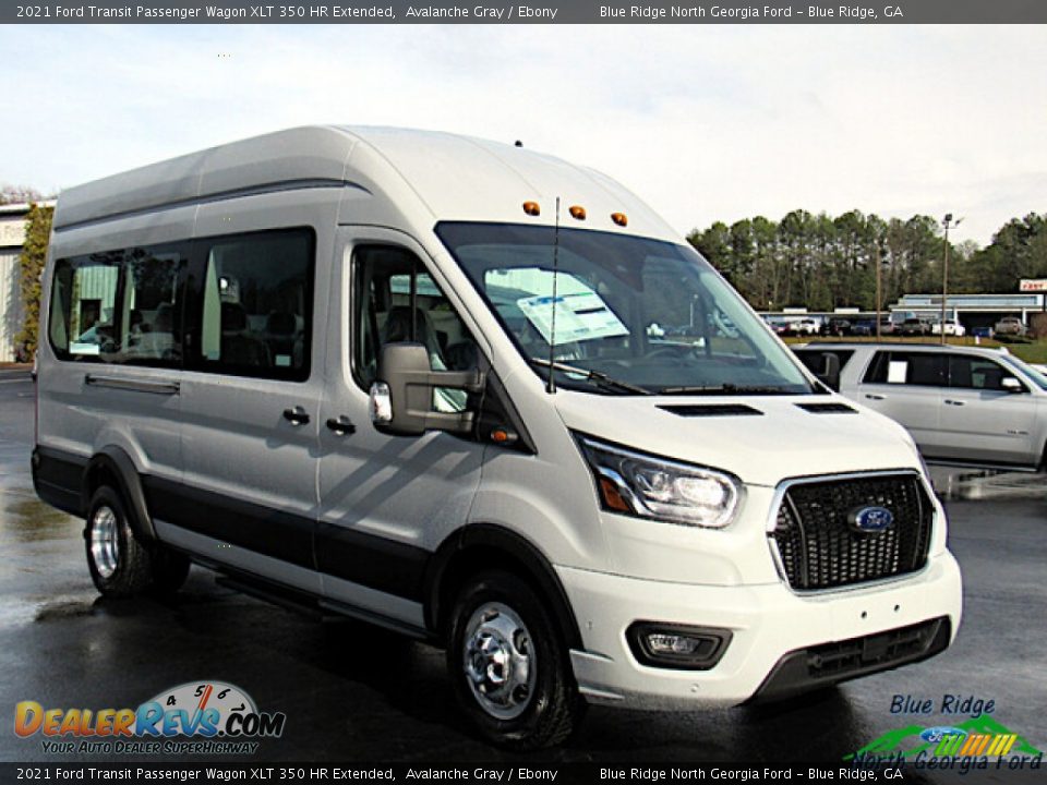 2021 Ford Transit Passenger Wagon XLT 350 HR Extended Avalanche Gray / Ebony Photo #7