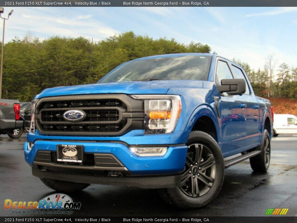 2021 Ford F150 XLT SuperCrew 4x4 Velocity Blue / Black Photo #1