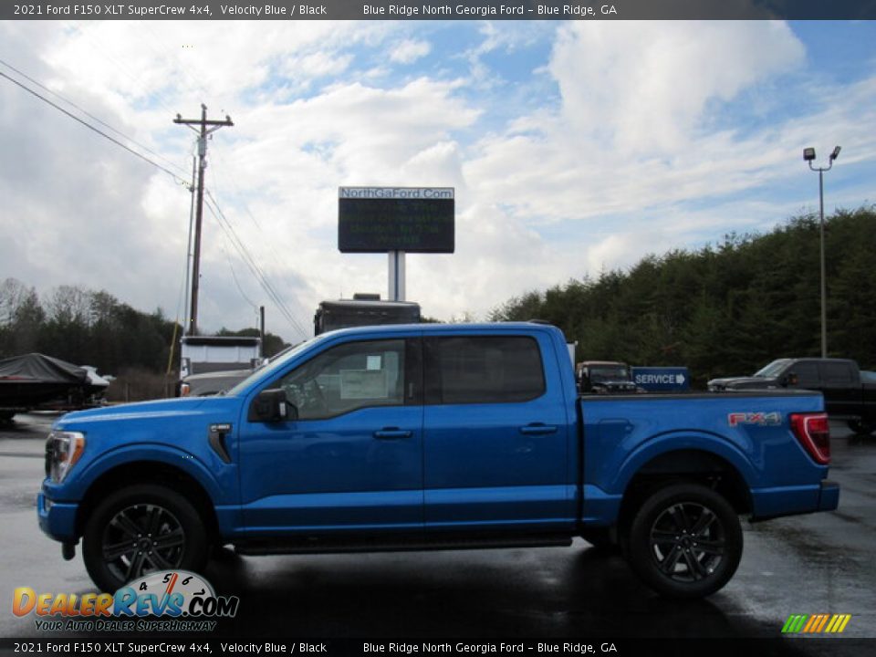 2021 Ford F150 XLT SuperCrew 4x4 Velocity Blue / Black Photo #2