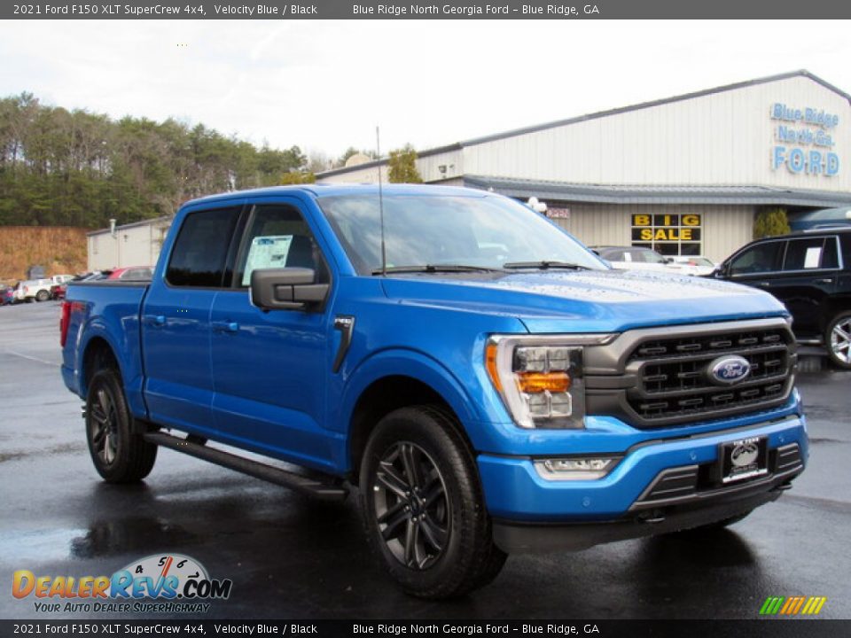 2021 Ford F150 XLT SuperCrew 4x4 Velocity Blue / Black Photo #7