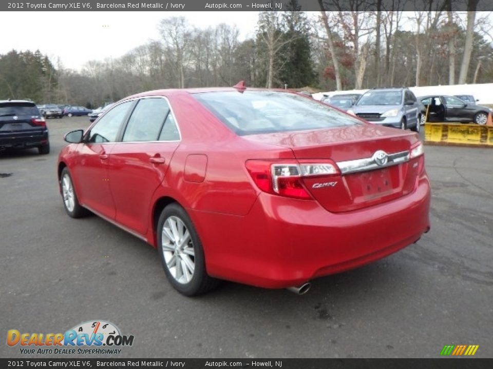 2012 Toyota Camry XLE V6 Barcelona Red Metallic / Ivory Photo #4