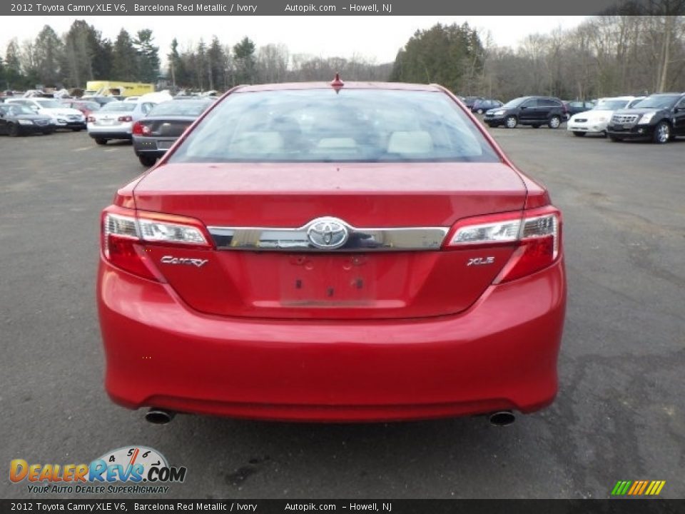 2012 Toyota Camry XLE V6 Barcelona Red Metallic / Ivory Photo #5