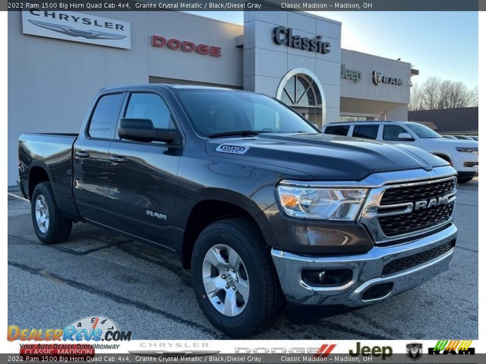 2022 Ram 1500 Big Horn Quad Cab 4x4 Granite Crystal Metallic / Black/Diesel Gray Photo #1