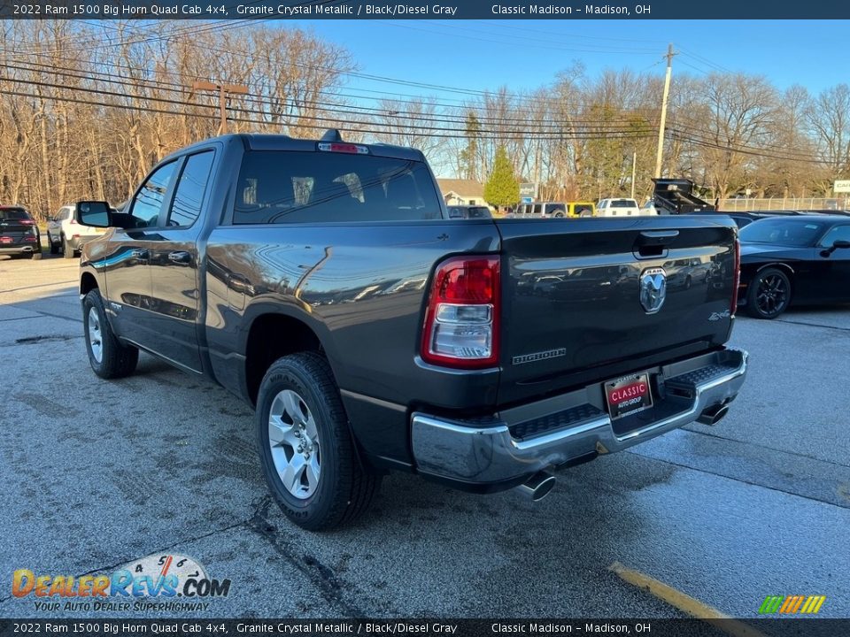 2022 Ram 1500 Big Horn Quad Cab 4x4 Granite Crystal Metallic / Black/Diesel Gray Photo #9