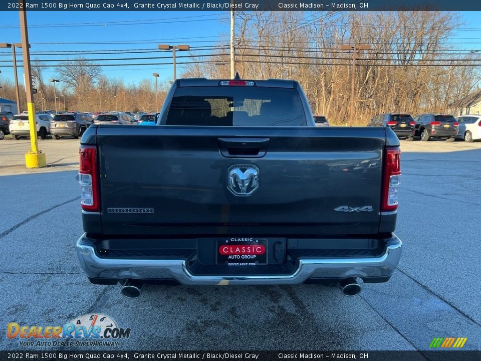 2022 Ram 1500 Big Horn Quad Cab 4x4 Granite Crystal Metallic / Black/Diesel Gray Photo #10