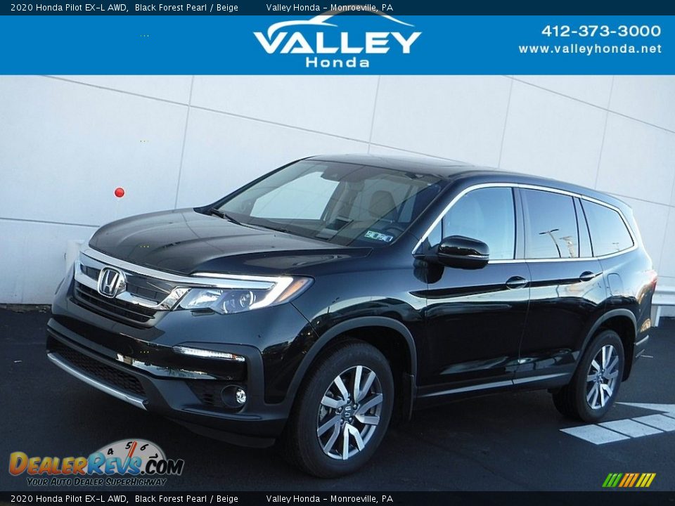 2020 Honda Pilot EX-L AWD Black Forest Pearl / Beige Photo #1