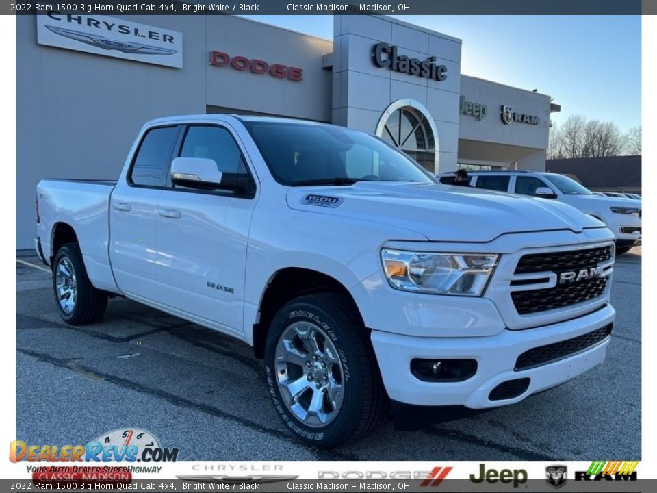 2022 Ram 1500 Big Horn Quad Cab 4x4 Bright White / Black Photo #1
