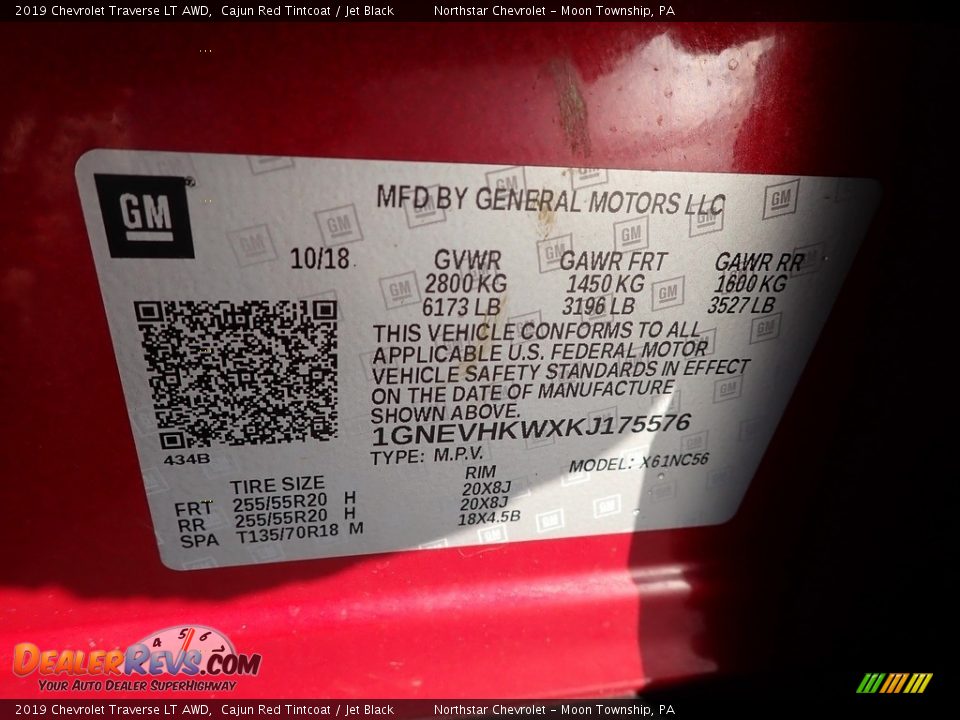 2019 Chevrolet Traverse LT AWD Cajun Red Tintcoat / Jet Black Photo #28