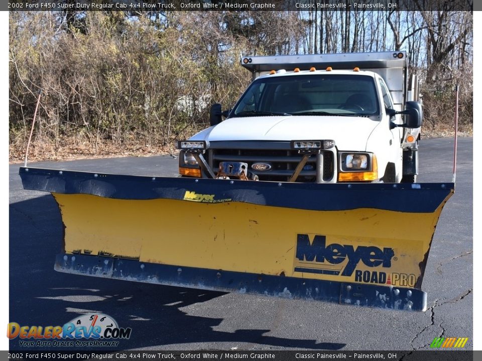 2002 Ford F450 Super Duty Regular Cab 4x4 Plow Truck Oxford White / Medium Graphite Photo #5