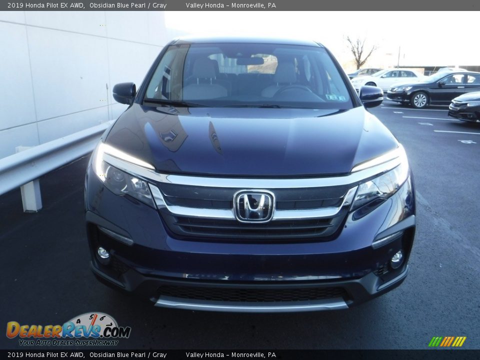 2019 Honda Pilot EX AWD Obsidian Blue Pearl / Gray Photo #4