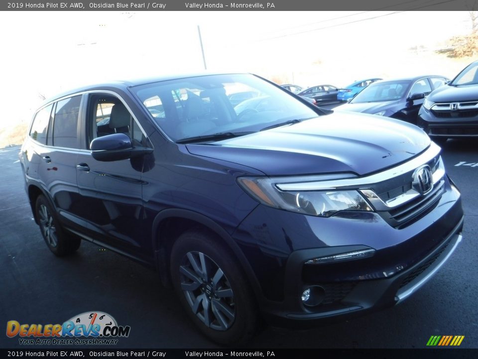 2019 Honda Pilot EX AWD Obsidian Blue Pearl / Gray Photo #5