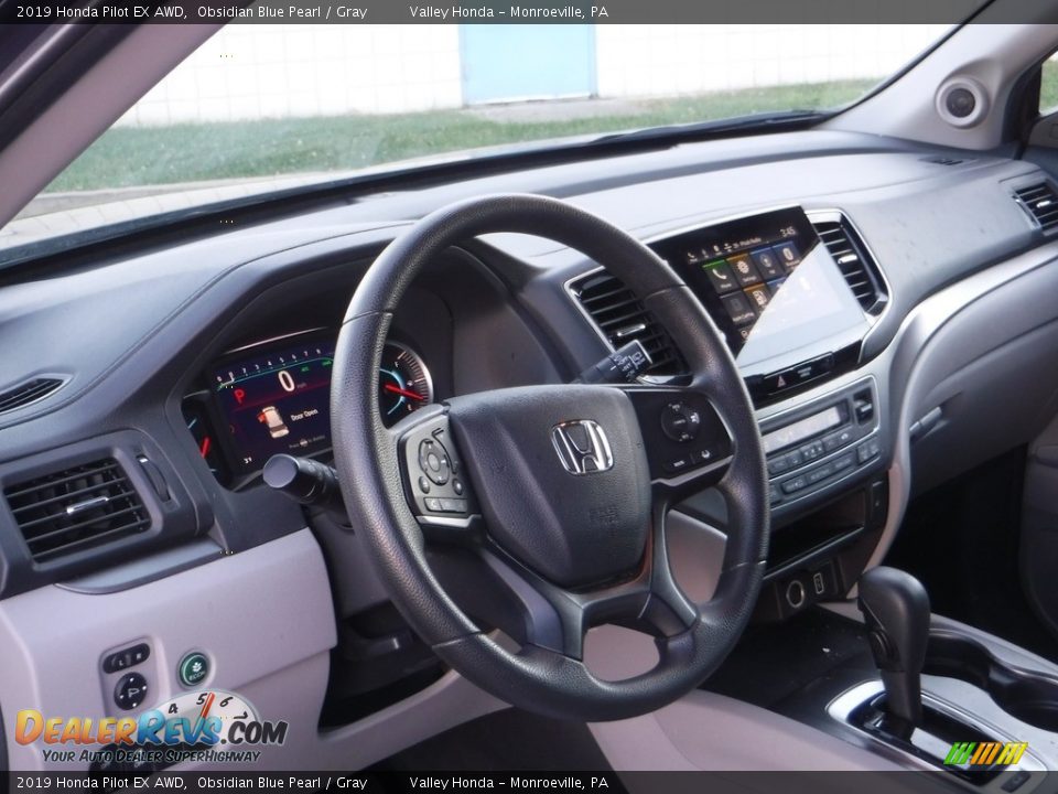 2019 Honda Pilot EX AWD Obsidian Blue Pearl / Gray Photo #8