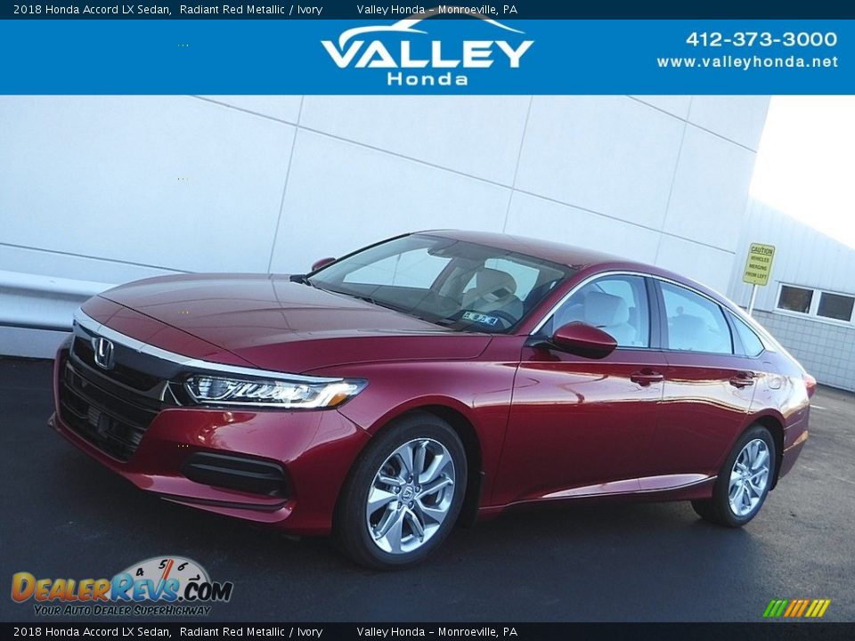 2018 Honda Accord LX Sedan Radiant Red Metallic / Ivory Photo #1