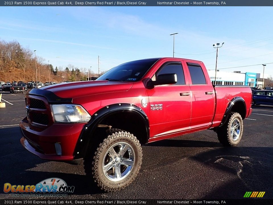 2013 Ram 1500 Express Quad Cab 4x4 Deep Cherry Red Pearl / Black/Diesel Gray Photo #1