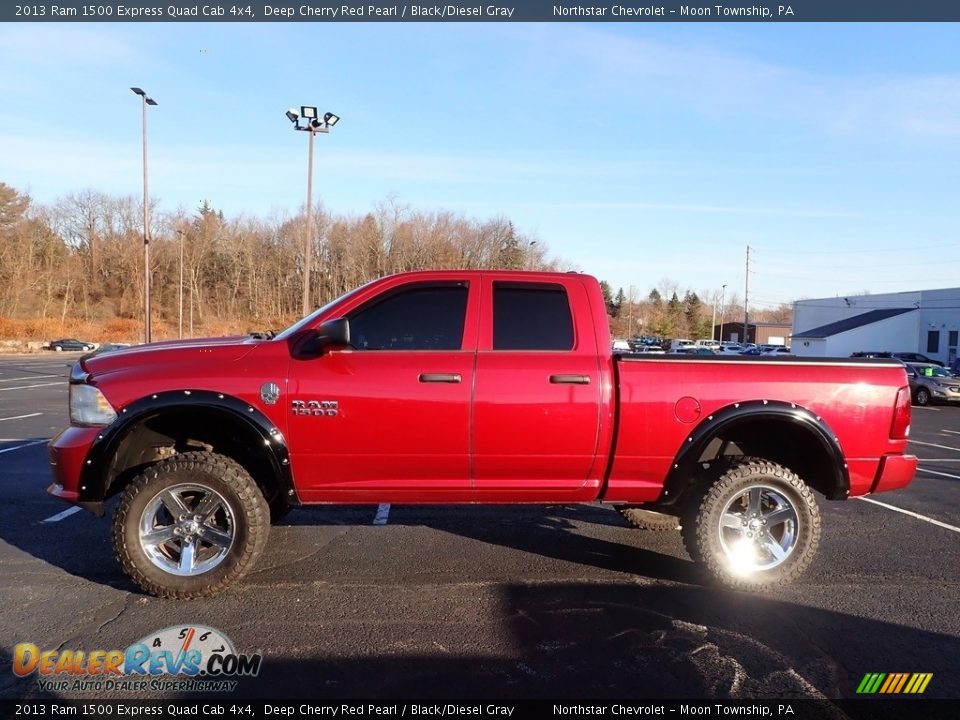 2013 Ram 1500 Express Quad Cab 4x4 Deep Cherry Red Pearl / Black/Diesel Gray Photo #2