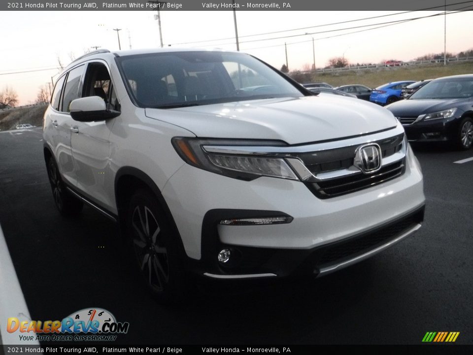 2021 Honda Pilot Touring AWD Platinum White Pearl / Beige Photo #6