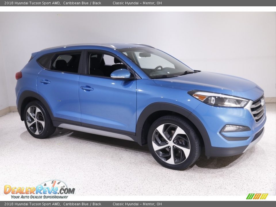 2018 Hyundai Tucson Sport AWD Caribbean Blue / Black Photo #1