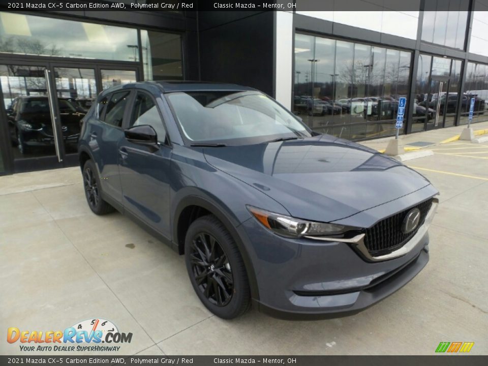 2021 Mazda CX-5 Carbon Edition AWD Polymetal Gray / Red Photo #1