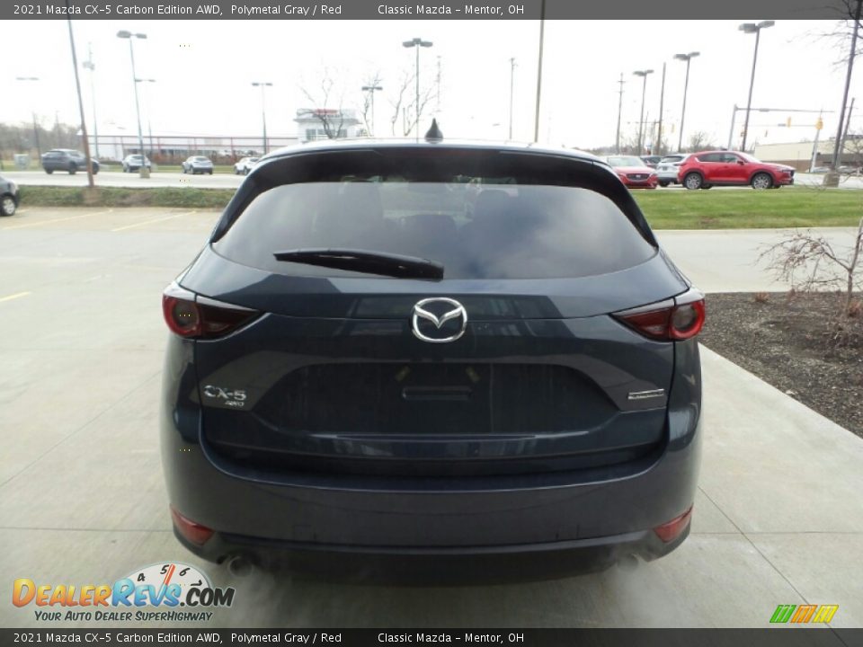 2021 Mazda CX-5 Carbon Edition AWD Polymetal Gray / Red Photo #5