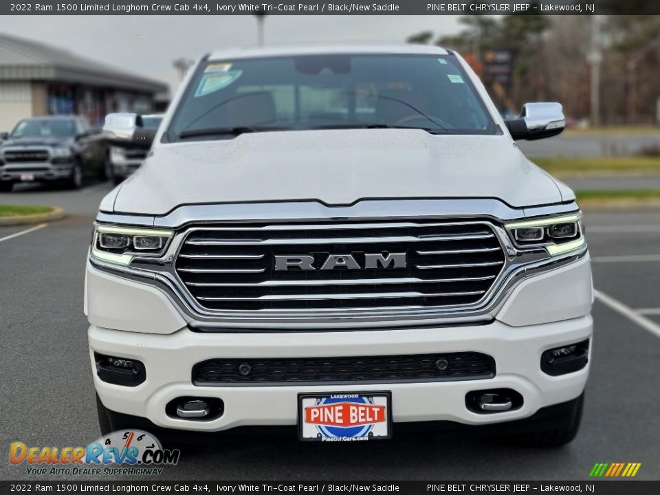 2022 Ram 1500 Limited Longhorn Crew Cab 4x4 Ivory White Tri-Coat Pearl / Black/New Saddle Photo #3