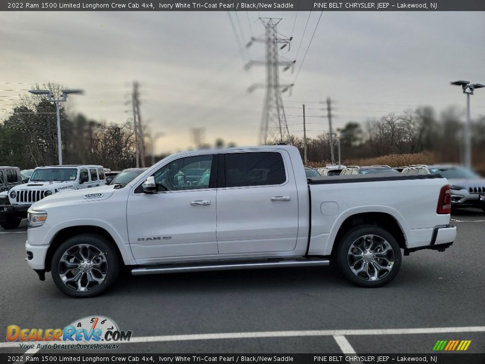 2022 Ram 1500 Limited Longhorn Crew Cab 4x4 Ivory White Tri-Coat Pearl / Black/New Saddle Photo #4