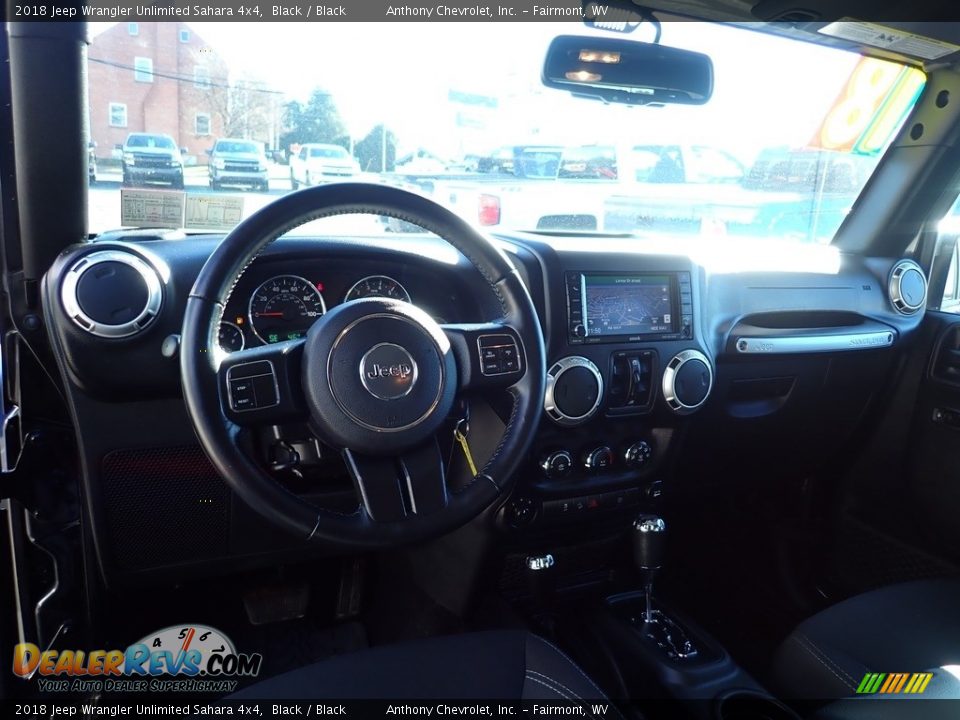 2018 Jeep Wrangler Unlimited Sahara 4x4 Black / Black Photo #13