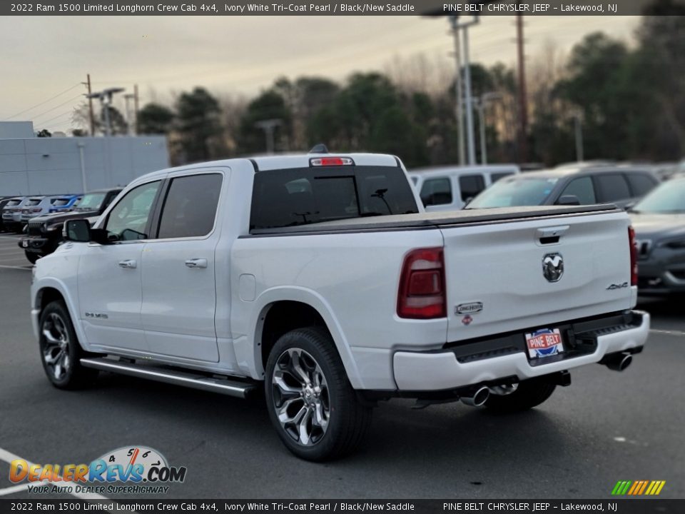 2022 Ram 1500 Limited Longhorn Crew Cab 4x4 Ivory White Tri-Coat Pearl / Black/New Saddle Photo #6