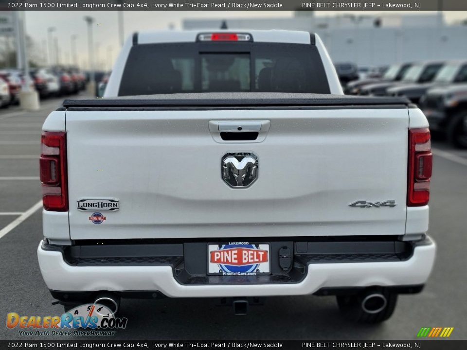 2022 Ram 1500 Limited Longhorn Crew Cab 4x4 Ivory White Tri-Coat Pearl / Black/New Saddle Photo #7