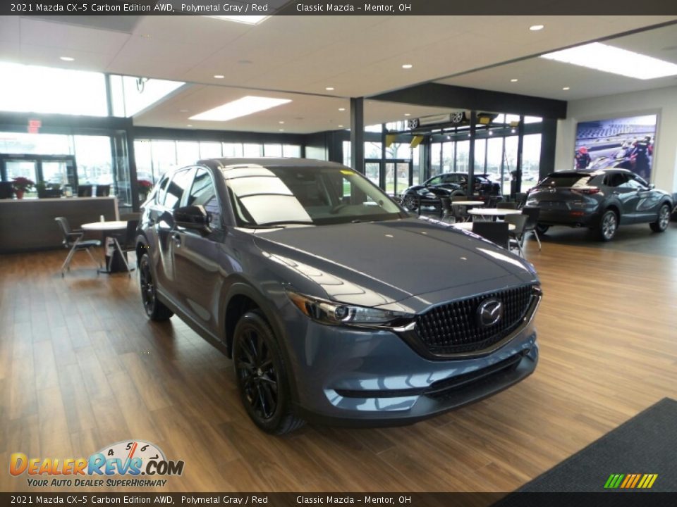 2021 Mazda CX-5 Carbon Edition AWD Polymetal Gray / Red Photo #1