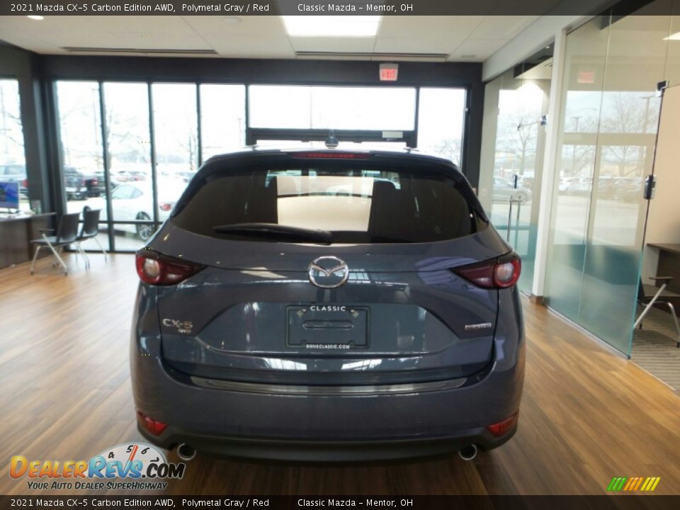 2021 Mazda CX-5 Carbon Edition AWD Polymetal Gray / Red Photo #5