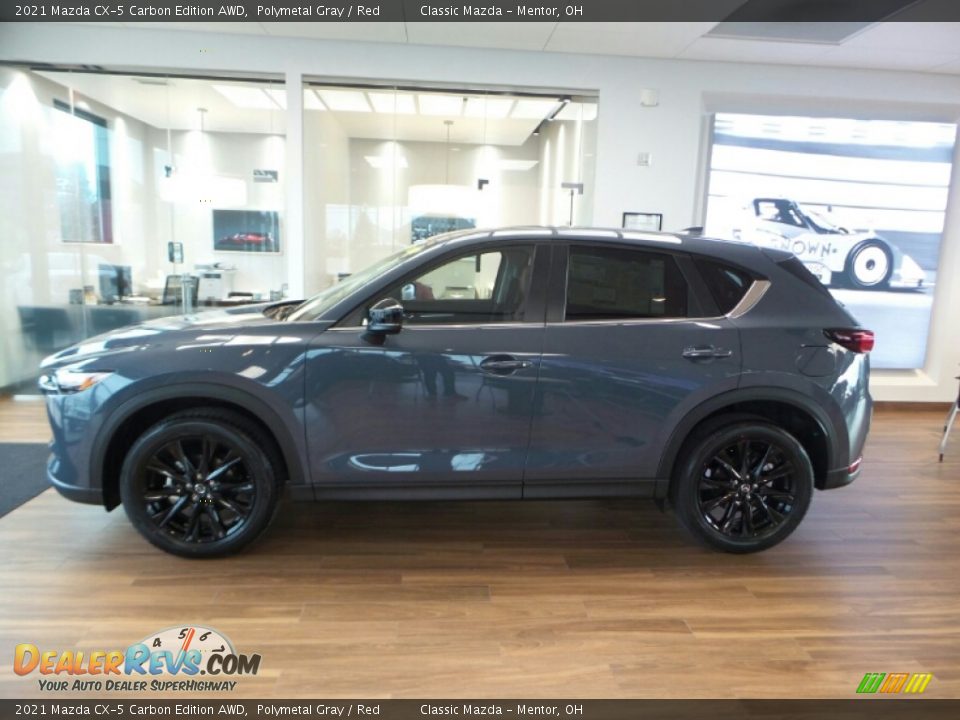 2021 Mazda CX-5 Carbon Edition AWD Polymetal Gray / Red Photo #6